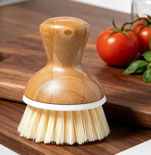 Ergonomic Bamboo Dish Brush